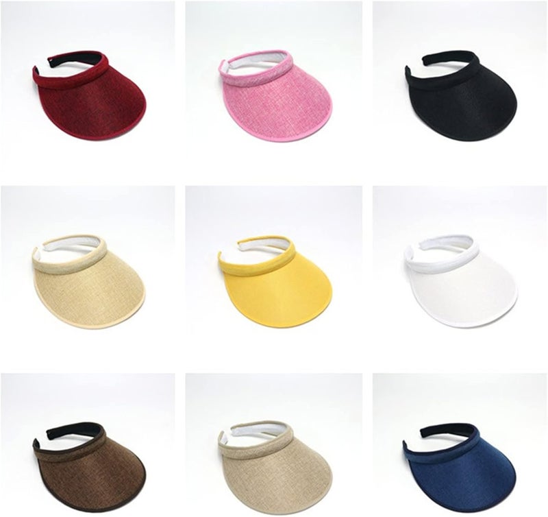 jecvxor Cloth Covered Slip-On Visor for Women, Adjustable Cap Sports Sun Visors for Men - Image 4